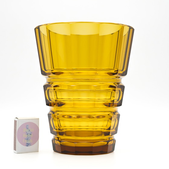 Image 1 of Antike Moser Karlsbad Art Déco Ikonische Vase 30er Jahre Design Josef Hoffmann H19cm