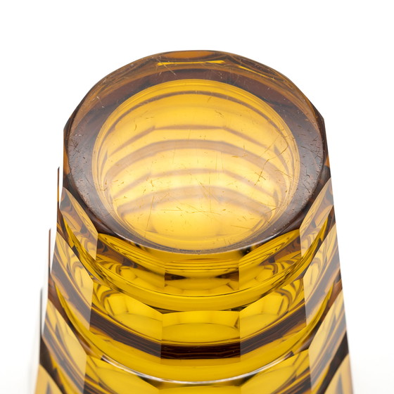 Image 1 of Antike Moser Karlsbad Art Déco Ikonische Vase 30er Jahre Design Josef Hoffmann H19cm