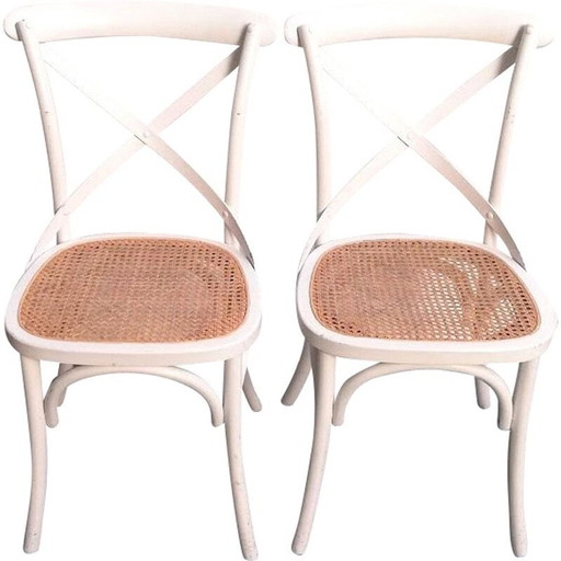 Vintage Stuhl Ton 150 aus Buchenholz und Rattan