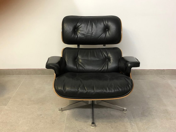 Image 1 of 1970er Icf Lounge Chair mit Ottomane - Modell 670 & 671 - Charles & Ray Eames