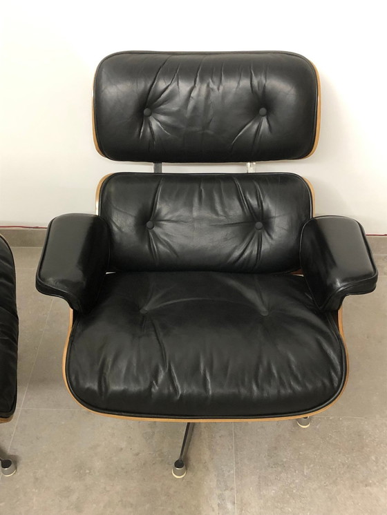 Image 1 of 1970er Icf Lounge Chair mit Ottomane - Modell 670 & 671 - Charles & Ray Eames