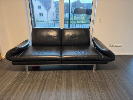 Ewald Schillig Multifunktions Design Sofa Quinn - Leder Schwarz