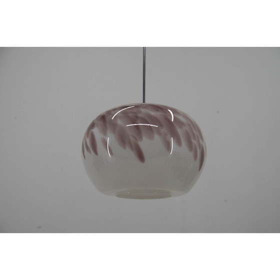 Image 1 of Vintage Art Glas Pendelleuchte, Tschechoslowakei 1970er Jahre