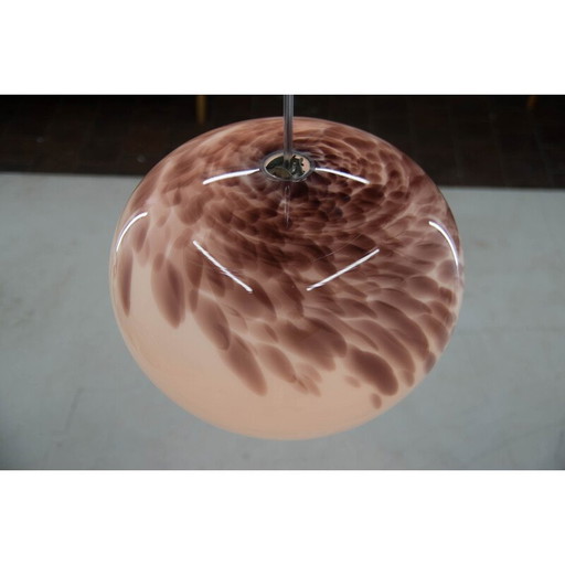 Vintage Art Glas Pendelleuchte, Tschechoslowakei 1970er Jahre