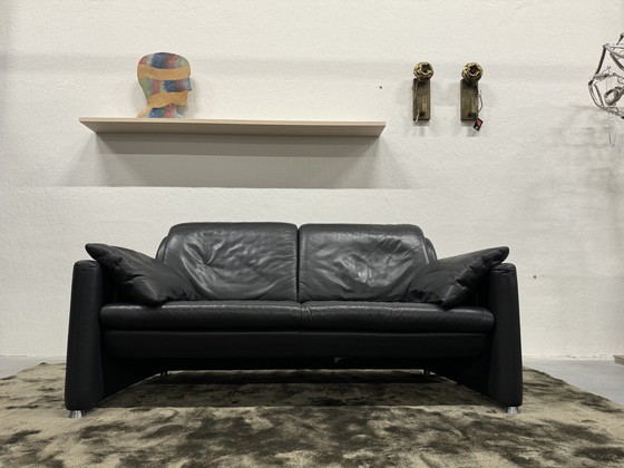 Image 1 of Leolux Fidamigo 2,5-Sitzer Sofa Schwarzes Leder