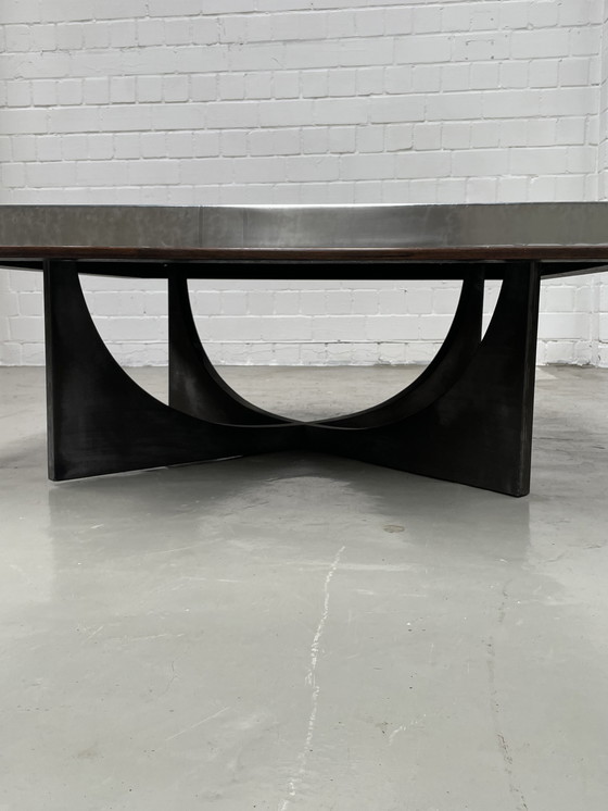 Image 1 of Heinz Lilienthal 70er Jahre Design Geätzter Couchtisch