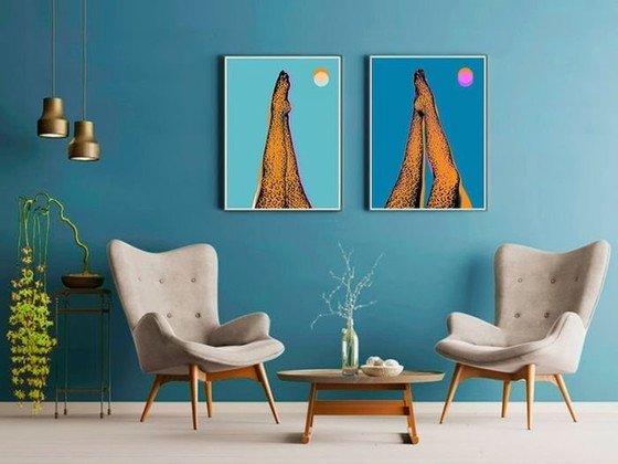 Image 1 of Digitales Werk - Dyptique Feline Legs - Numericeric - Pop Art - 2022