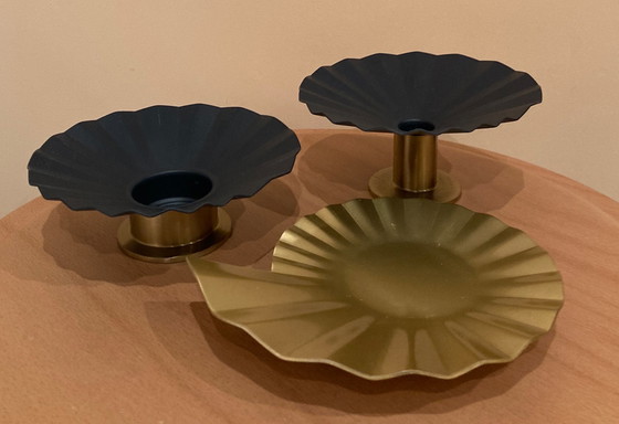 Image 1 of 2x Sara Rhodes Kerzenständer und Schale