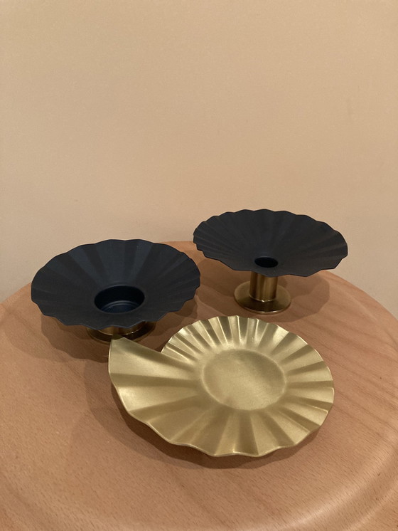 Image 1 of 2x Sara Rhodes Kerzenständer und Schale