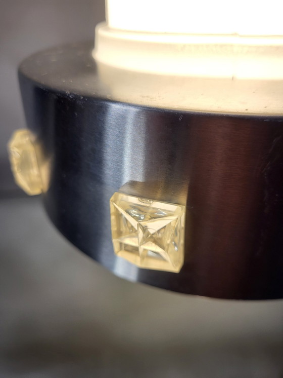 Image 1 of Space Age Pendelleuchte, Chrom und mattiertes Glas, 1960er-1970er Jahre