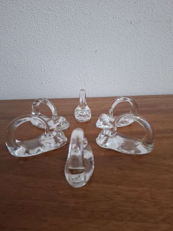 Image 1 of Kunstvoller Satz von 6 handgefertigten Glasserviettenringen