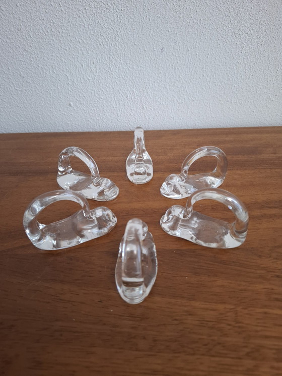 Image 1 of Kunstvoller Satz von 6 handgefertigten Glasserviettenringen