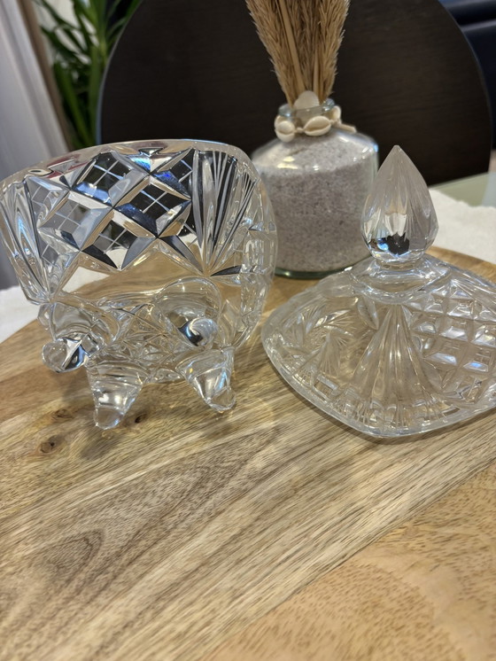 Image 1 of Bonbonniere Aus Geschliffenem Glas