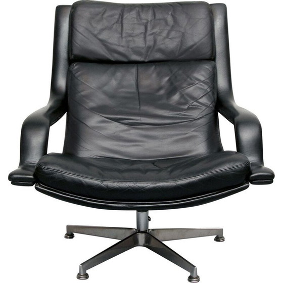 Image 1 of Vintage Drehsessel in Leder von Geoffrey Hartcourt für Artifort, Niederlande 1970er Jahre