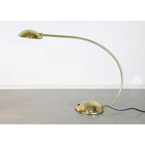 Image 1 of Goldfarbene Bogen-Tischlampe von Meblo, 1980