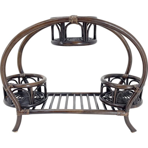 Pflanzenhalter aus Rattan, Tschechoslowakei 1970