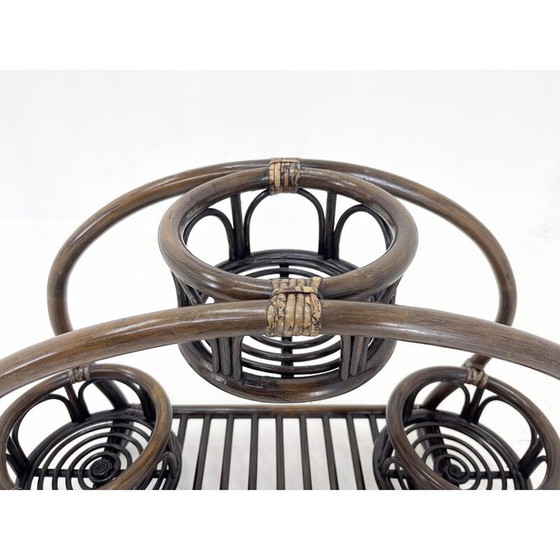 Image 1 of Pflanzenhalter aus Rattan, Tschechoslowakei 1970