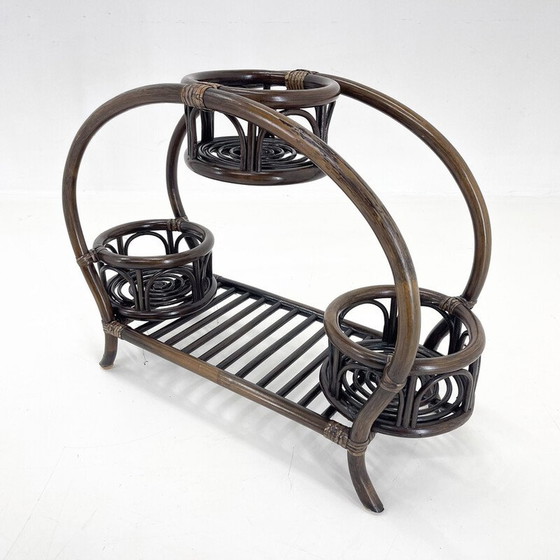 Image 1 of Pflanzenhalter aus Rattan, Tschechoslowakei 1970
