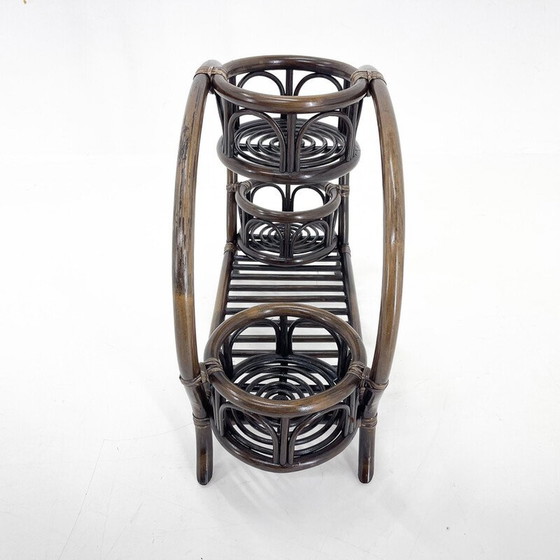 Image 1 of Pflanzenhalter aus Rattan, Tschechoslowakei 1970