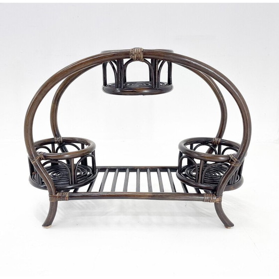 Image 1 of Pflanzenhalter aus Rattan, Tschechoslowakei 1970