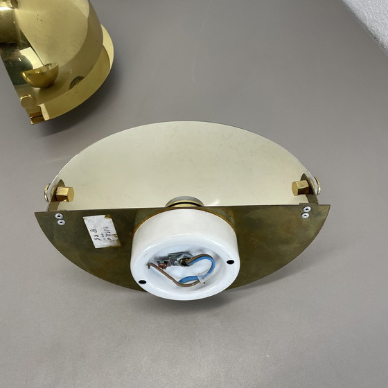 Image 1 of Satz von 2 minimalistischen Messing Sciolari Stil Wandleuchten, Italien 1980S