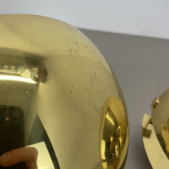 Image 1 of Satz von 2 minimalistischen Messing Sciolari Stil Wandleuchten, Italien 1980S