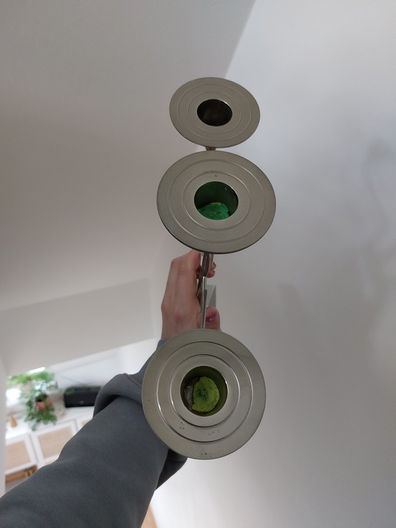 Image 1 of Vintage Art Deco Kerzenständer Kerzenhalter Silber 3 Armig