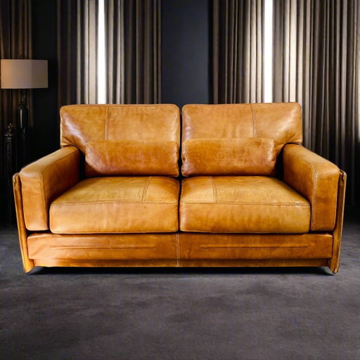 Baxter Arcon Italienisches Design Büffelleder Sofa Marco Milisich 1980