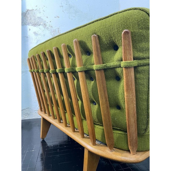 Image 1 of Vintage 2-Sitzer-Sofa aus massiver Eiche von Robert Guillerme und Jacques Chambron, Frankreich 1960