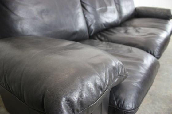 Image 1 of Prächtige Dreisitzer Couch De Sede Daunen Echtleder Schwarz Sofa