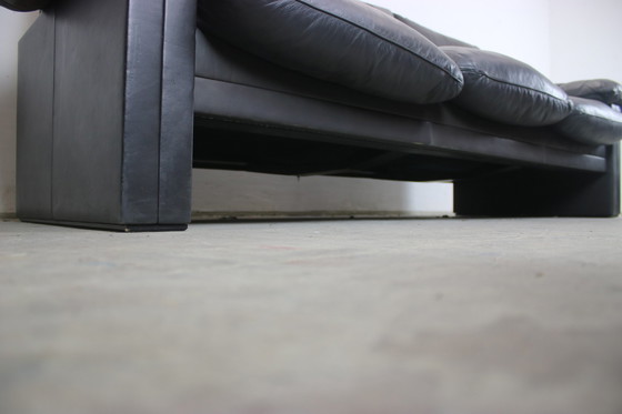 Image 1 of Prächtige Dreisitzer Couch De Sede Daunen Echtleder Schwarz Sofa