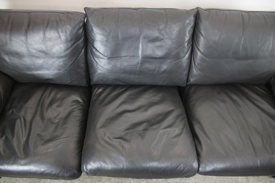 Image 1 of Prächtige Dreisitzer Couch De Sede Daunen Echtleder Schwarz Sofa
