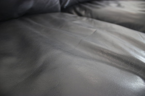 Image 1 of Prächtige Dreisitzer Couch De Sede Daunen Echtleder Schwarz Sofa