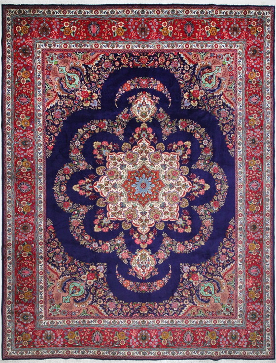 Image 1 of Original Handgeknüpfter Perserteppich Tabriz 30 Raj Fein 390 X 303 Cm Top Zustand