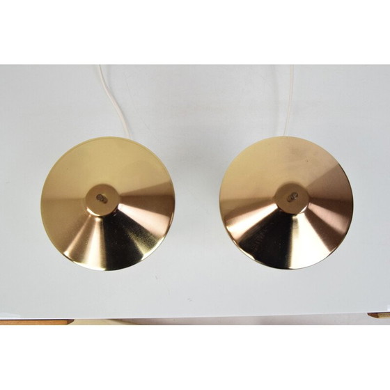 Image 1 of Paar alte Lampen aus Glas und Messing von Kamenicky Senov, Tschechoslowakei 1970