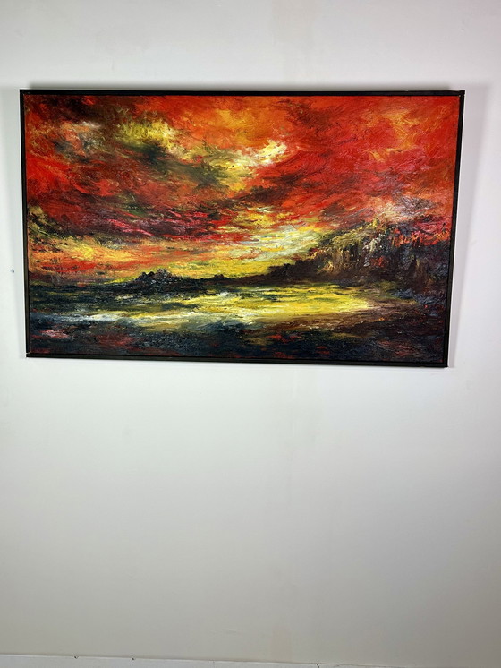 Image 1 of Gemälde / Ölgemälde auf Leinwand "Die Morgendämmerung" Von Hipolito Jimenez 150X92 Cm