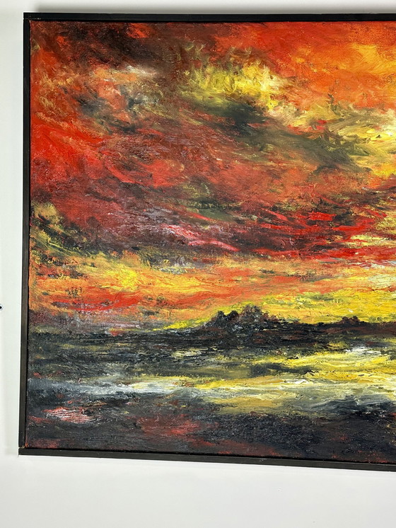 Image 1 of Gemälde / Ölgemälde auf Leinwand "Die Morgendämmerung" Von Hipolito Jimenez 150X92 Cm