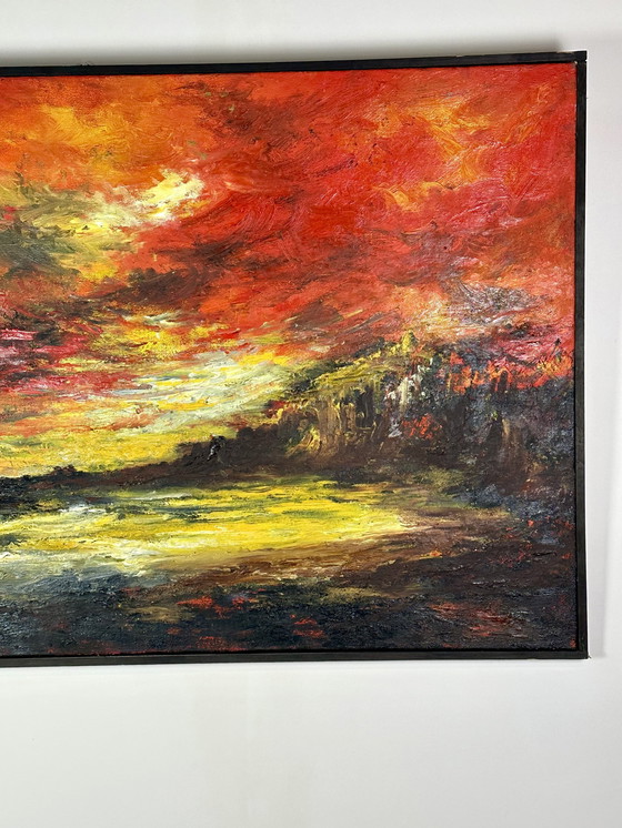 Image 1 of Gemälde / Ölgemälde auf Leinwand "Die Morgendämmerung" Von Hipolito Jimenez 150X92 Cm