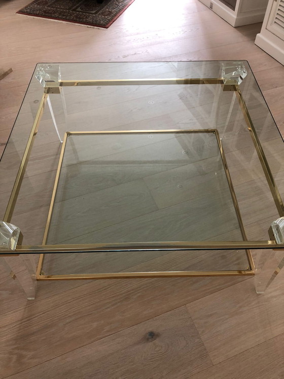 Image 1 of Glas-Messing-Couchtisch