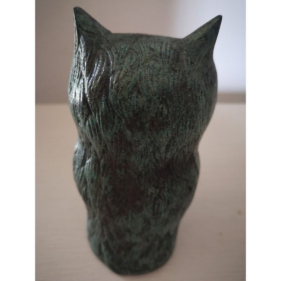 Image 1 of Vintage-Eule aus hellgrüner Keramik, Frankreich 1960