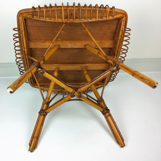 Image 1 of Quadratischer Tisch aus Bambus und Rattan, 1960