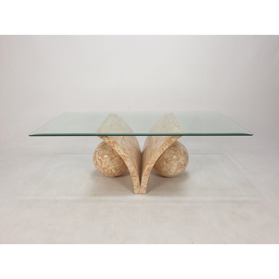 Image 1 of Vintage Couchtisch aus Stein und Glas von Magnussen Ponte, 1980