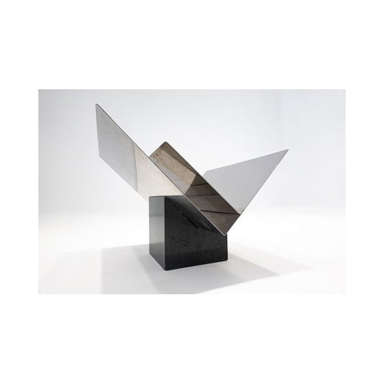 Image 1 of Mid-Century-Zeitschriftenständer aus Marmor und Stahl von Sergio Asti, Italien 1960er Jahre