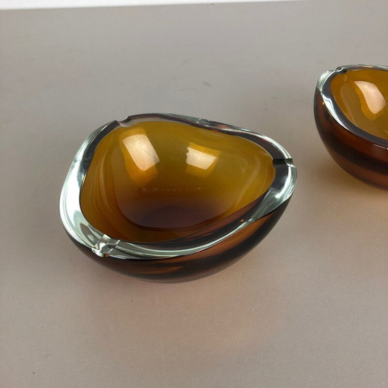 Image 1 of Paar Vintage New Old Stock Murano Aschenbecher Elemente Antonio da Ros für Cenedese 1960s