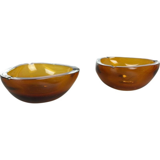 Paar Vintage New Old Stock Murano Aschenbecher Elemente Antonio da Ros für Cenedese 1960s