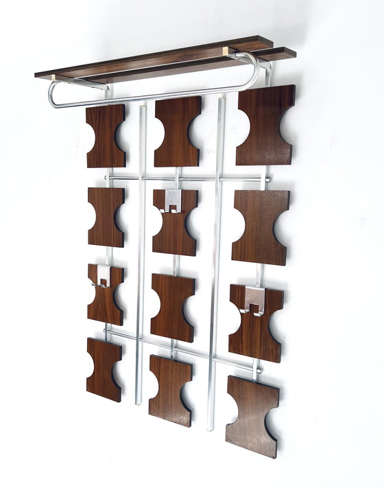 Image 1 of Wandgarderobe aus Teakholz, 70er Jahre