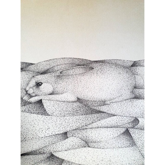 Image 1 of Vintage Gemälde das Dilemma von François Xavier Lalanne, 1978