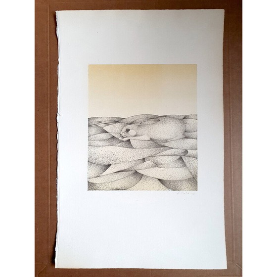 Image 1 of Vintage Gemälde das Dilemma von François Xavier Lalanne, 1978