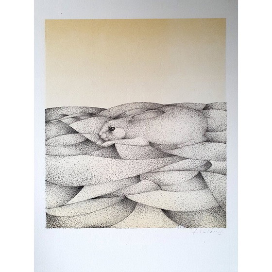 Image 1 of Vintage Gemälde das Dilemma von François Xavier Lalanne, 1978