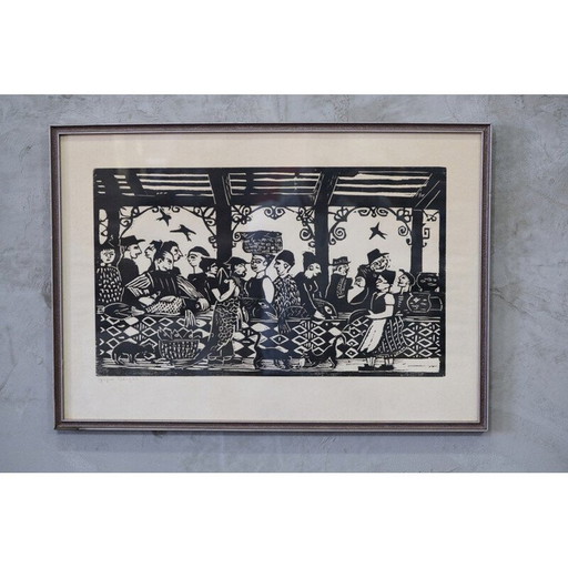 Moderne Lithografie von Yngve Berg, Schweden 1962